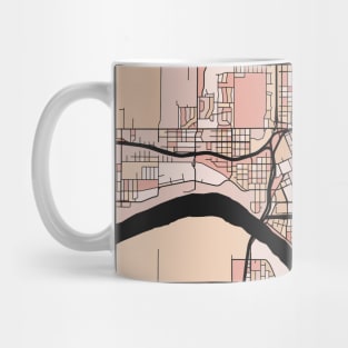 Tulsa Map Pattern in Soft Pink Pastels Mug